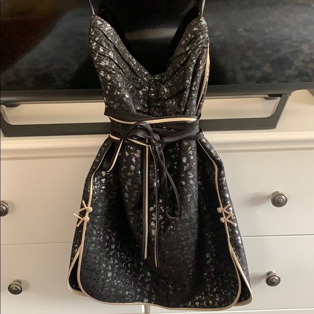 Marc Jacobs black and gold sparkle minidress